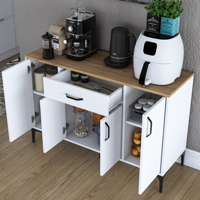 Hanah Home Gabinete Multipropósito Blanco y Nuez